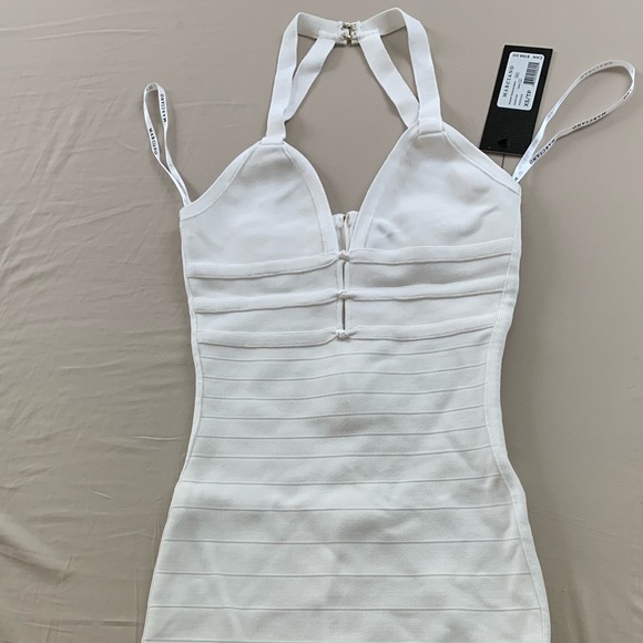 NWT White Marciano bandage dress deep v XS - Picture 5 of 5